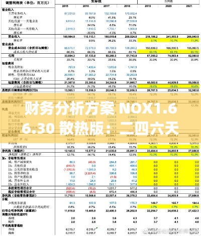 财务分析方案 NOX1.66.30 散热版：二四六天好运指南(944cc)全明细