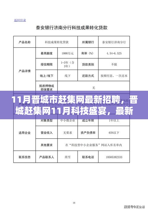 晋城赶集网11月科技招聘盛宴，高科技产品引领未来招聘潮流