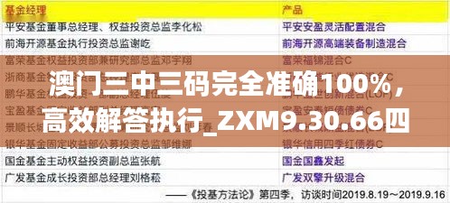 澳门三中三码完全准确100%，高效解答执行_ZXM9.30.66四喜版本