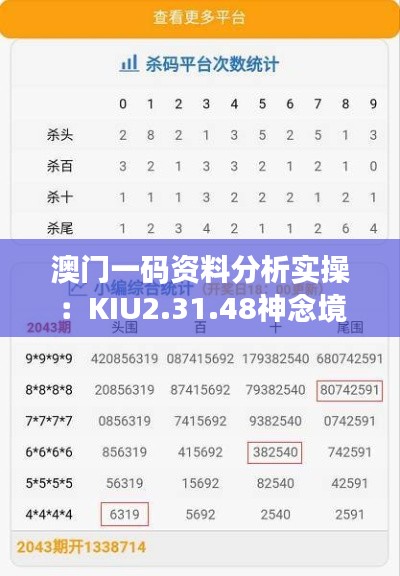 澳门一码资料分析实操：KIU2.31.48神念境