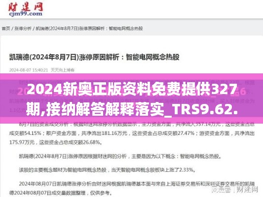 2024新奥正版资料免费提供327期,接纳解答解释落实_TRS9.62.72配送版