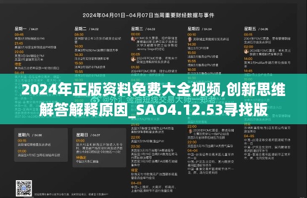 2024年正版资料免费大全视频,创新思维解答解释原因_SAO4.12.53寻找版