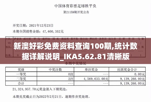 新澳好彩免费资料查询100期,统计数据详解说明_IKA5.62.81清晰版