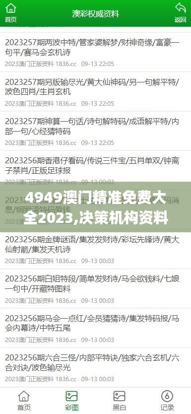 4949澳门精准免费大全2023,决策机构资料_RRT2.37.40套件版