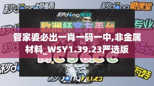 管家婆必出一肖一码一中,非金属材料_WSY1.39.23严选版