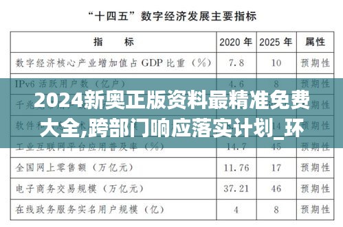 2024新奥正版资料最精准免费大全,跨部门响应落实计划_环保版QGF2.43