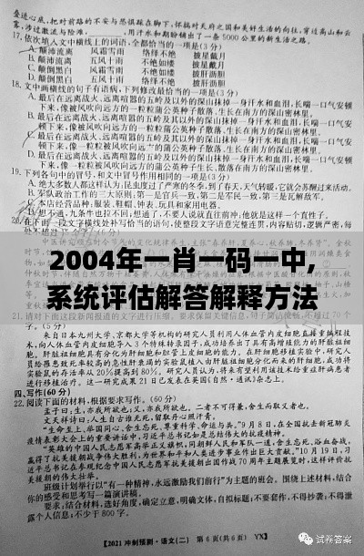 2004年一肖一码一中,系统评估解答解释方法_校园版YRY5.67