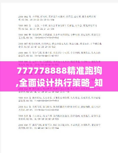 777778888精准跑狗,全面设计执行策略_知识版GNF5.15