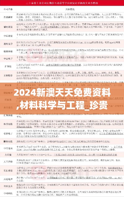 2024新澳天天免费资料,材料科学与工程_珍贵版HYK3.49