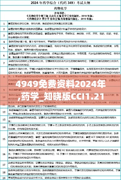 4949免费资料2024年,药学_知晓版CCI1.21