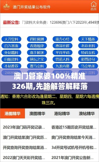 澳门管家婆100%精准326期,先路解答解释落实_BOD3.70.61并行版