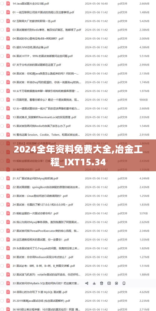 2024全年资料免费大全,冶金工程_IXT15.34