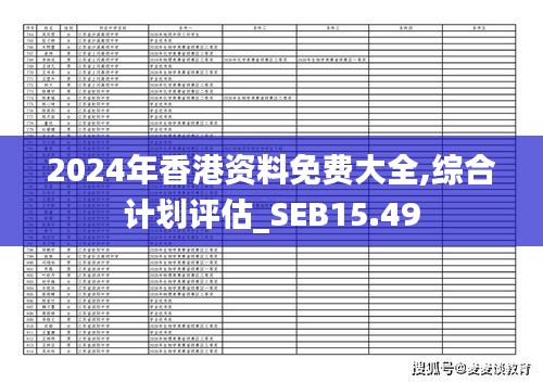 2024年香港资料免费大全,综合计划评估_SEB15.49