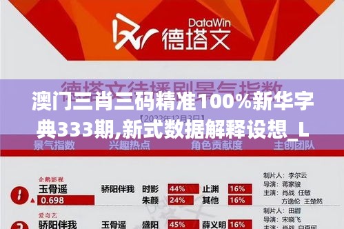 澳门三肖三码精准100%新华字典333期,新式数据解释设想_LVJ1.61.44管理版