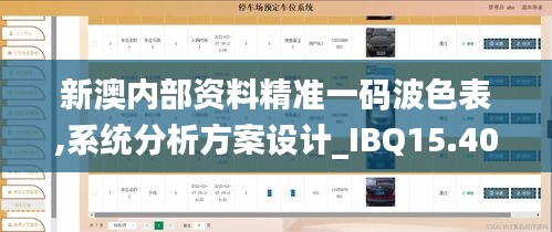 新澳内部资料精准一码波色表,系统分析方案设计_IBQ15.40