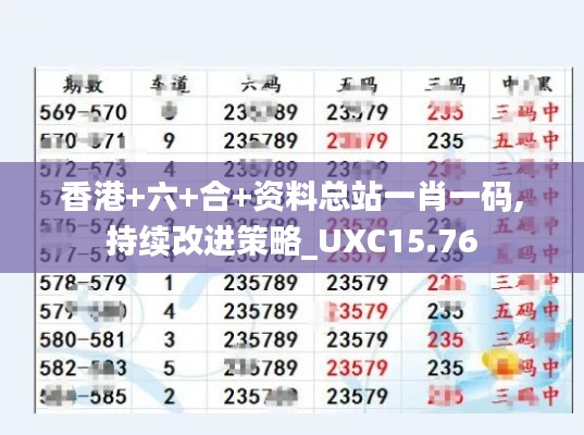 香港+六+合+资料总站一肖一码,持续改进策略_UXC15.76