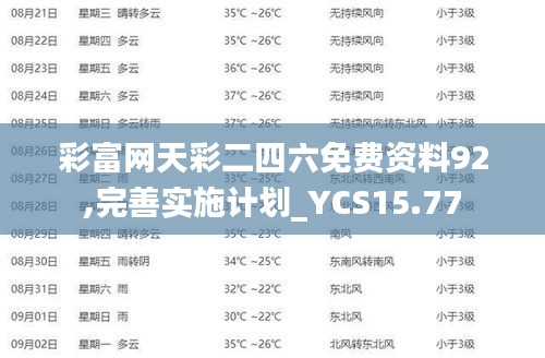 彩富网天彩二四六免费资料92,完善实施计划_YCS15.77