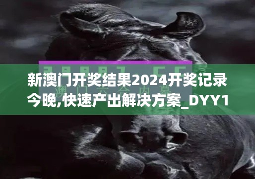 新澳门开奖结果2024开奖记录今晚,快速产出解决方案_DYY15.79