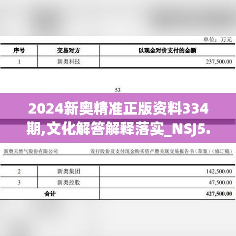 2024新奥精准正版资料334期,文化解答解释落实_NSJ5.60.41教育版