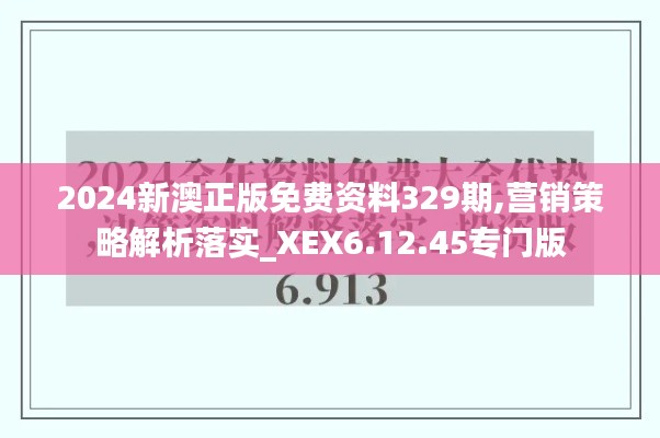 2024新澳正版免费资料329期,营销策略解析落实_XEX6.12.45专门版