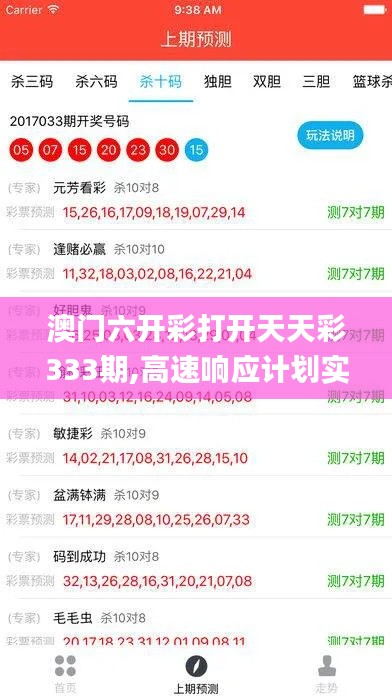 澳门六开彩打开天天彩333期,高速响应计划实施_QBJ3.43.72加速版