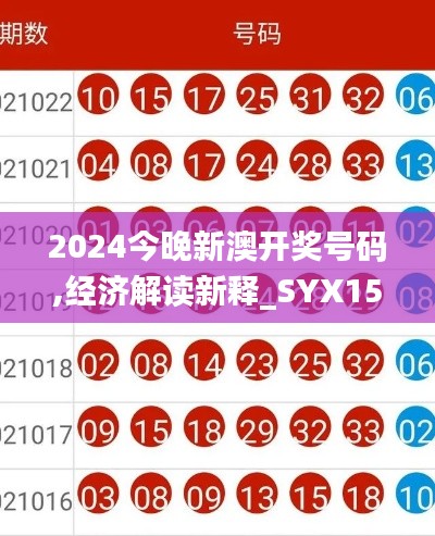 2024今晚新澳开奖号码,经济解读新释_SYX15.93