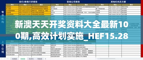 新澳天天开奖资料大全最新100期,高效计划实施_HEF15.28