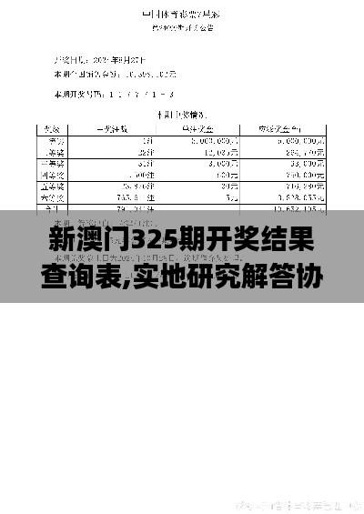 新澳门325期开奖结果查询表,实地研究解答协助_RQB15.80