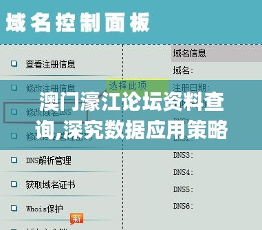 澳门濠江论坛资料查询,深究数据应用策略_UJZ15.28