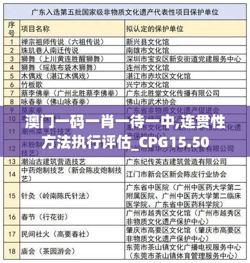 澳门一码一肖一待一中,连贯性方法执行评估_CPG15.50