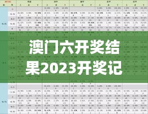 澳门六开奖结果2023开奖记录,定量解析解释法_DPG15.53