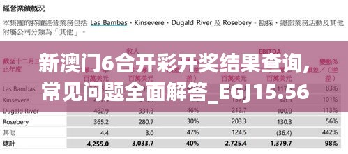 新澳门6合开彩开奖结果查询,常见问题全面解答_EGJ15.56