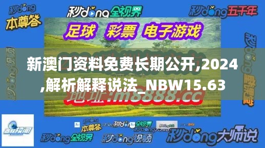 新澳门资料免费长期公开,2024,解析解释说法_NBW15.63