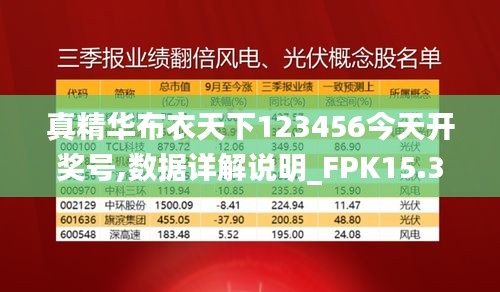 真精华布衣天下123456今天开奖号,数据详解说明_FPK15.35