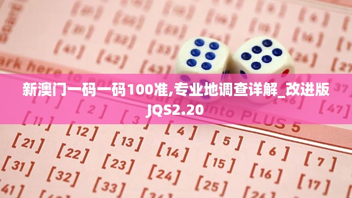 新澳门一码一码100准,专业地调查详解_改进版JQS2.20