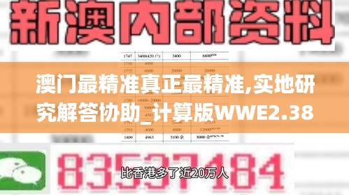 澳门最精准真正最精准,实地研究解答协助_计算版WWE2.38