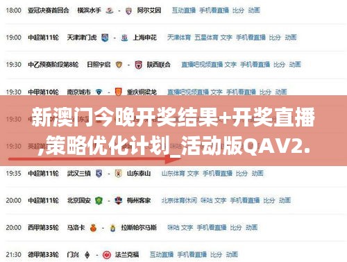 新澳门今晚开奖结果+开奖直播,策略优化计划_活动版QAV2.15