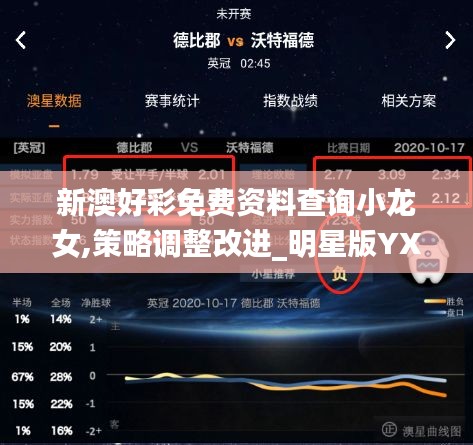 新澳好彩免费资料查询小龙女,策略调整改进_明星版YXJ2.1