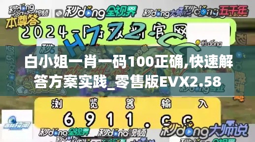 白小姐一肖一码100正确,快速解答方案实践_零售版EVX2.58