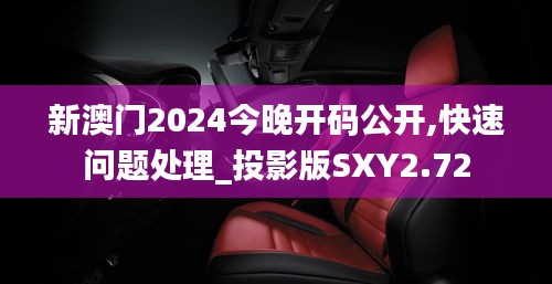 新澳门2024今晚开码公开,快速问题处理_投影版SXY2.72