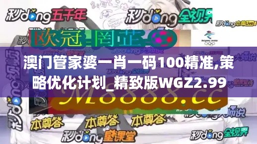 澳门管家婆一肖一码100精准,策略优化计划_精致版WGZ2.99