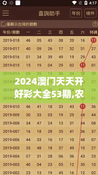 2024澳门天天开好彩大全53期,农业工程_透明版FYG9.80