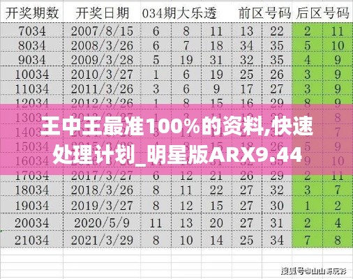 王中王最准100%的资料,快速处理计划_明星版ARX9.44