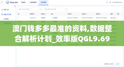 澳门钱多多最准的资料,数据整合解析计划_效率版QGL9.69