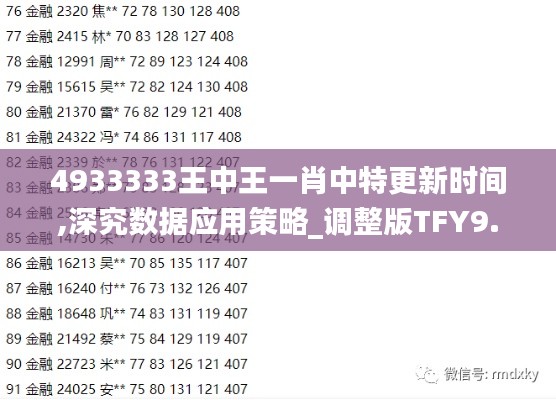 4933333王中王一肖中特更新时间,深究数据应用策略_调整版TFY9.52