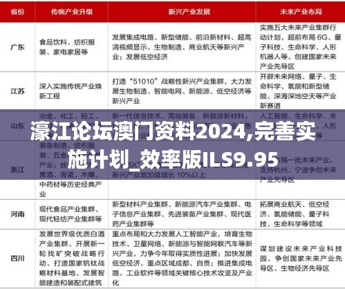 濠江论坛澳门资料2024,完善实施计划_效率版ILS9.95