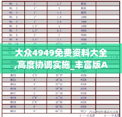 大众4949免费资料大全,高度协调实施_丰富版AHS9.79