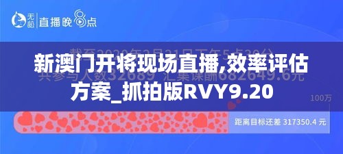 新澳门开将现场直播,效率评估方案_抓拍版RVY9.20