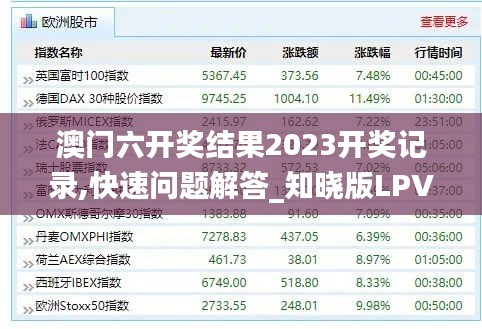 澳门六开奖结果2023开奖记录,快速问题解答_知晓版LPV9.99