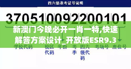 新澳门今晚必开一肖一特,快速解答方案设计_开放版ESR9.33